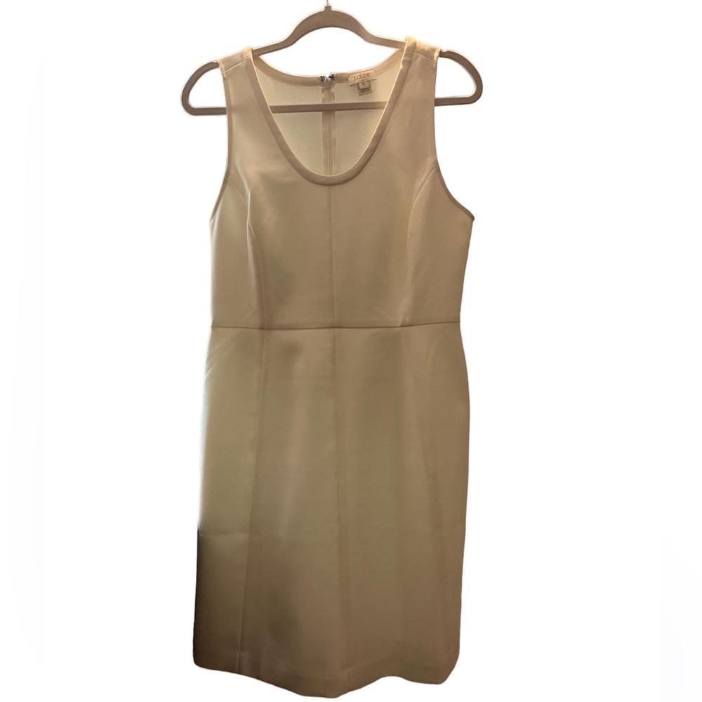 J Crew factory White Crepe Sleeveless Sheath Dress Size 10 EUC.